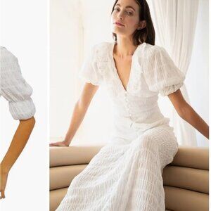 NWT CIEBON Madison Ruffle Shirred Maxi Dress SZ M